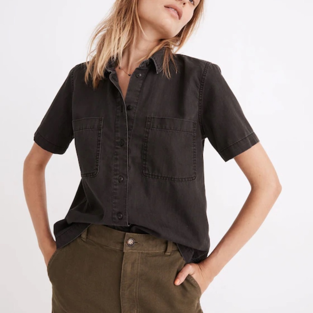 Madewell Short Sleeve button up top